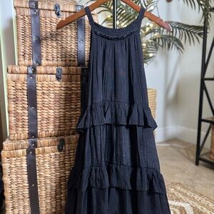 Elegant Black Tiered Dress